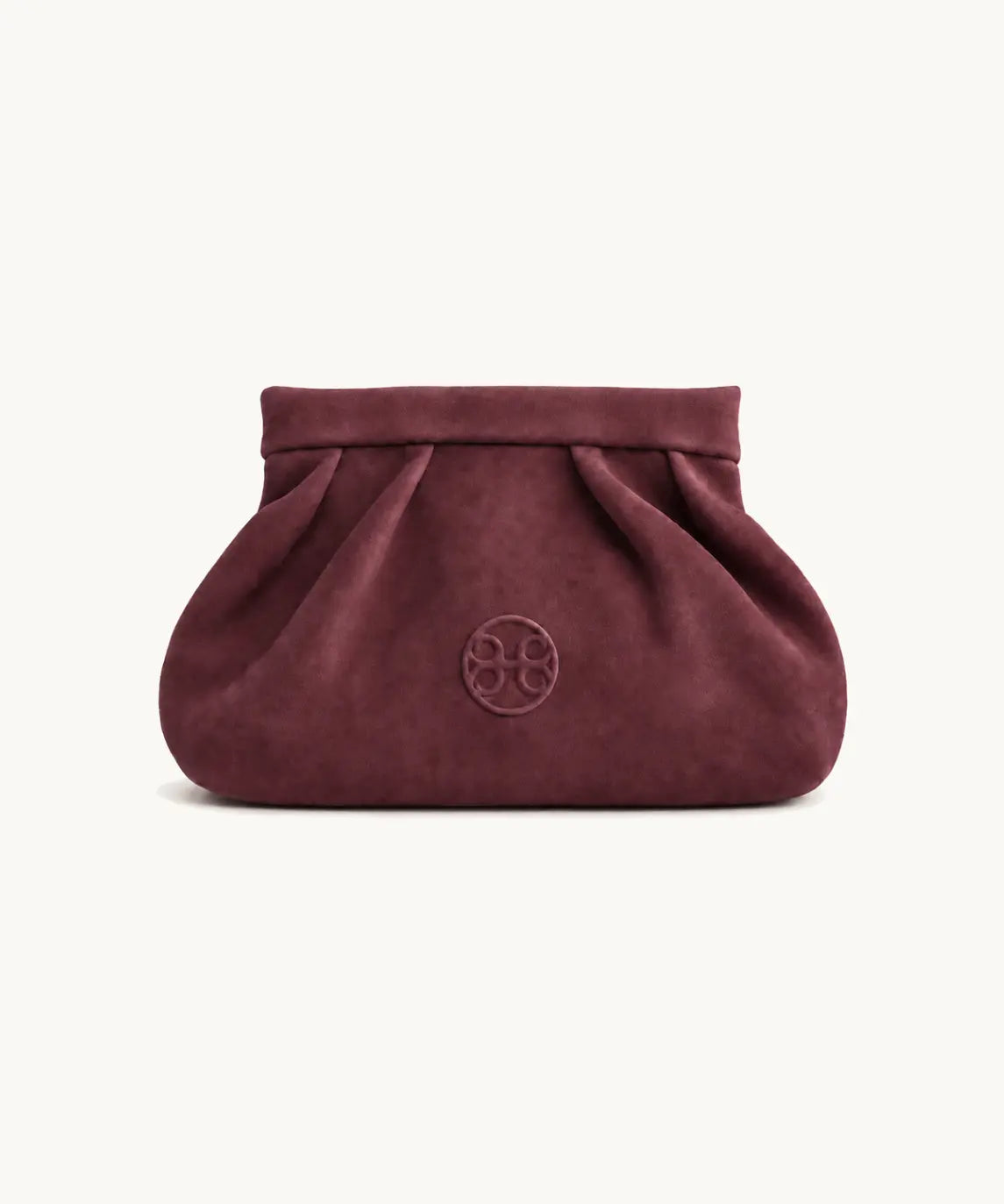 Kiss Mini Leather Pouch - Burgundy Suede