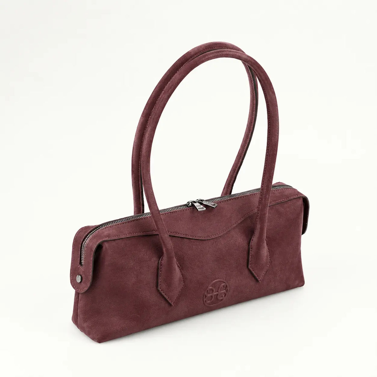 Lydia Leather Bag - Burgundy Suede