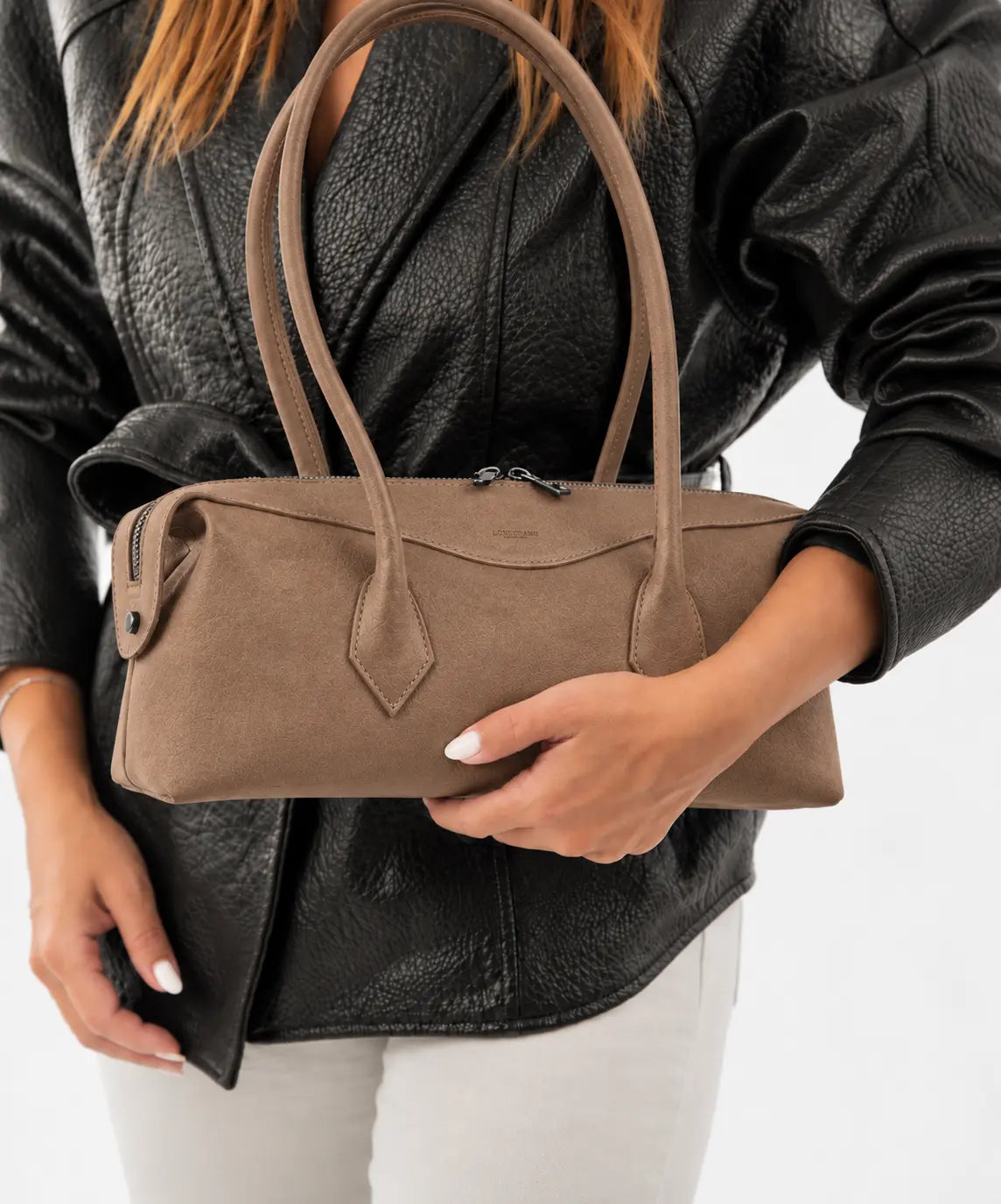 Lydia Leather Bag - Mocca Suede