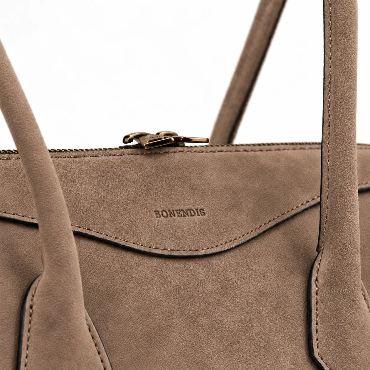 Lydia Leather Bag - Mocca Suede