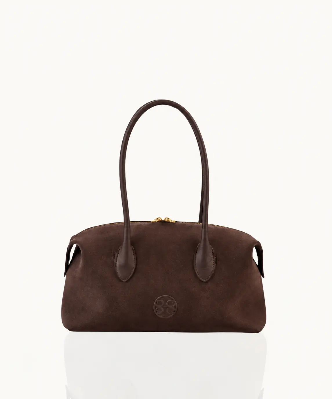Bowling Leather Bag - Choco Suede