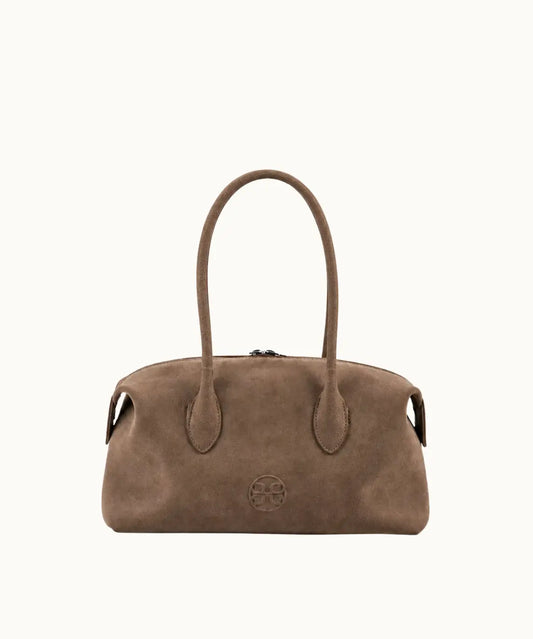 Bowling Leather Bag - Mocca Suede