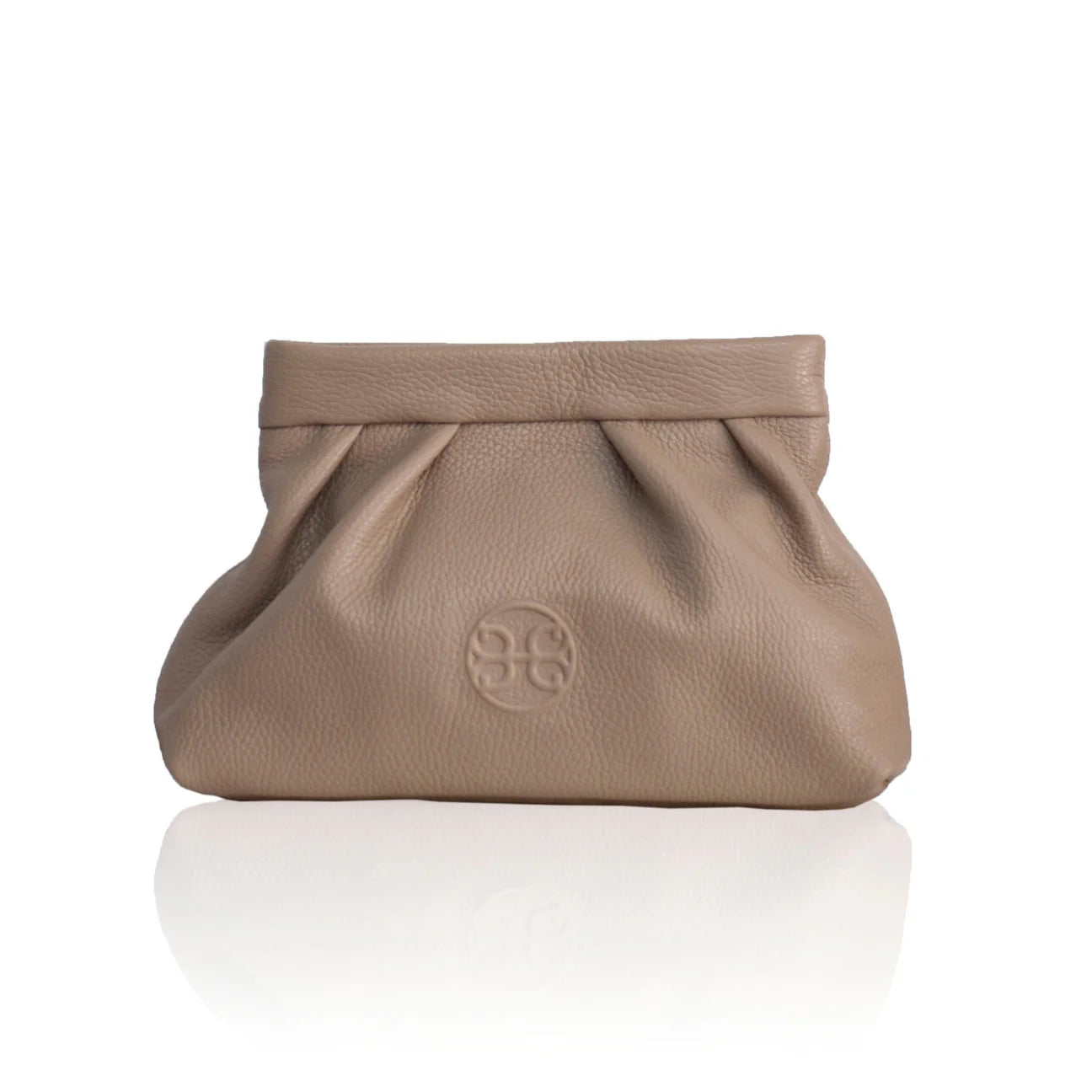 Kiss Mini Leather Pouch - Taupe