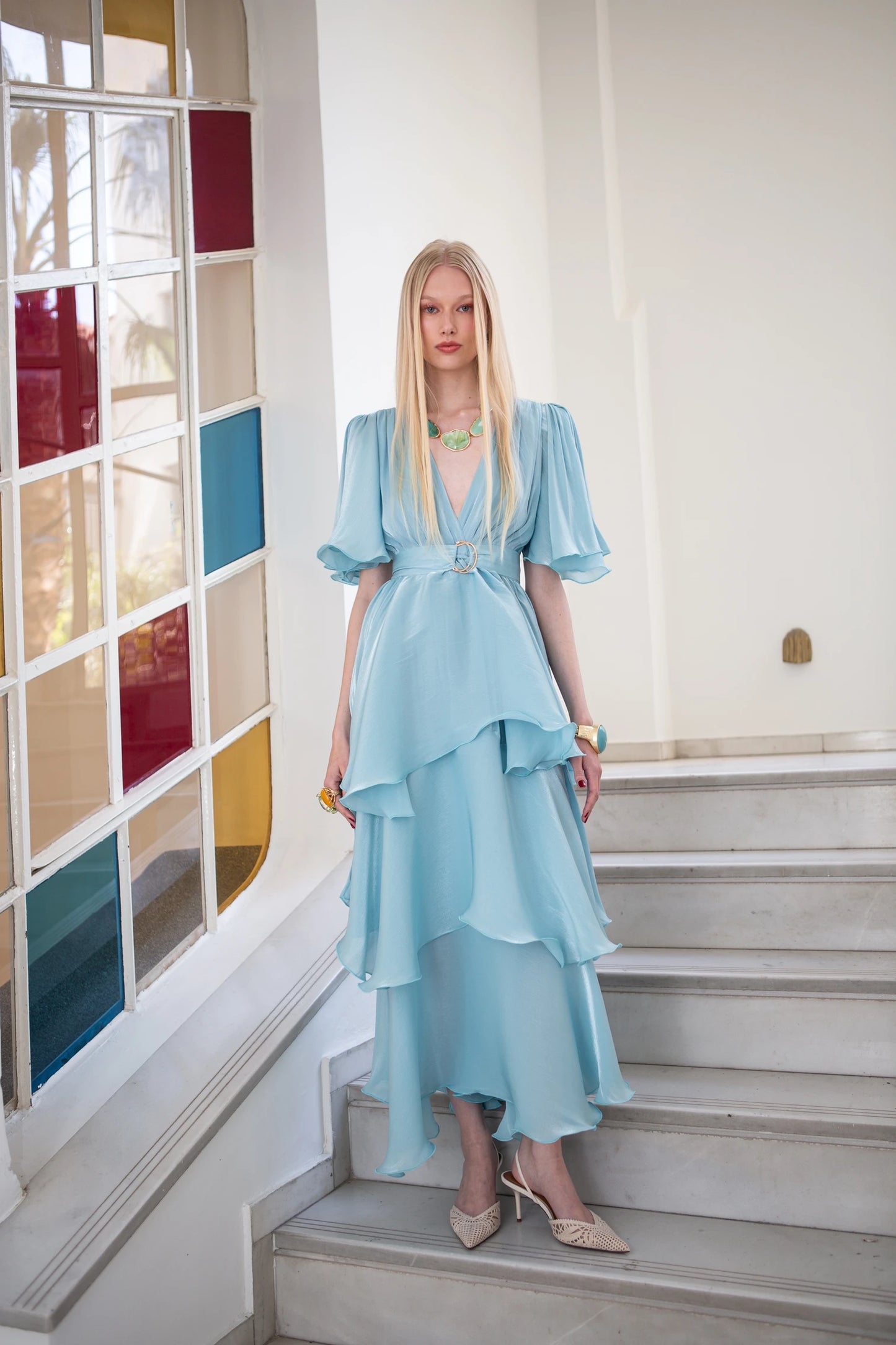 Sarah Dress - Aqua