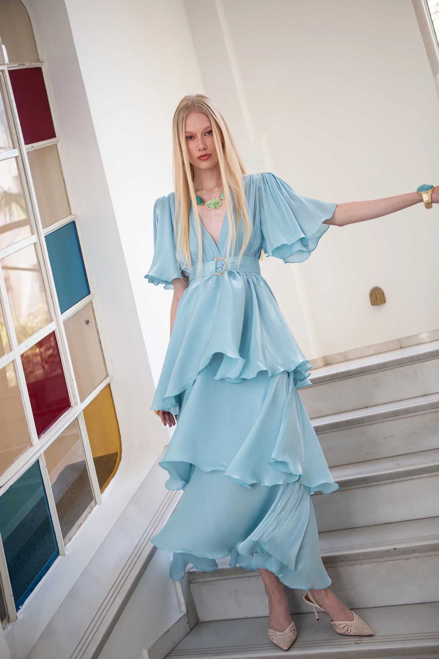 Sarah Dress - Aqua