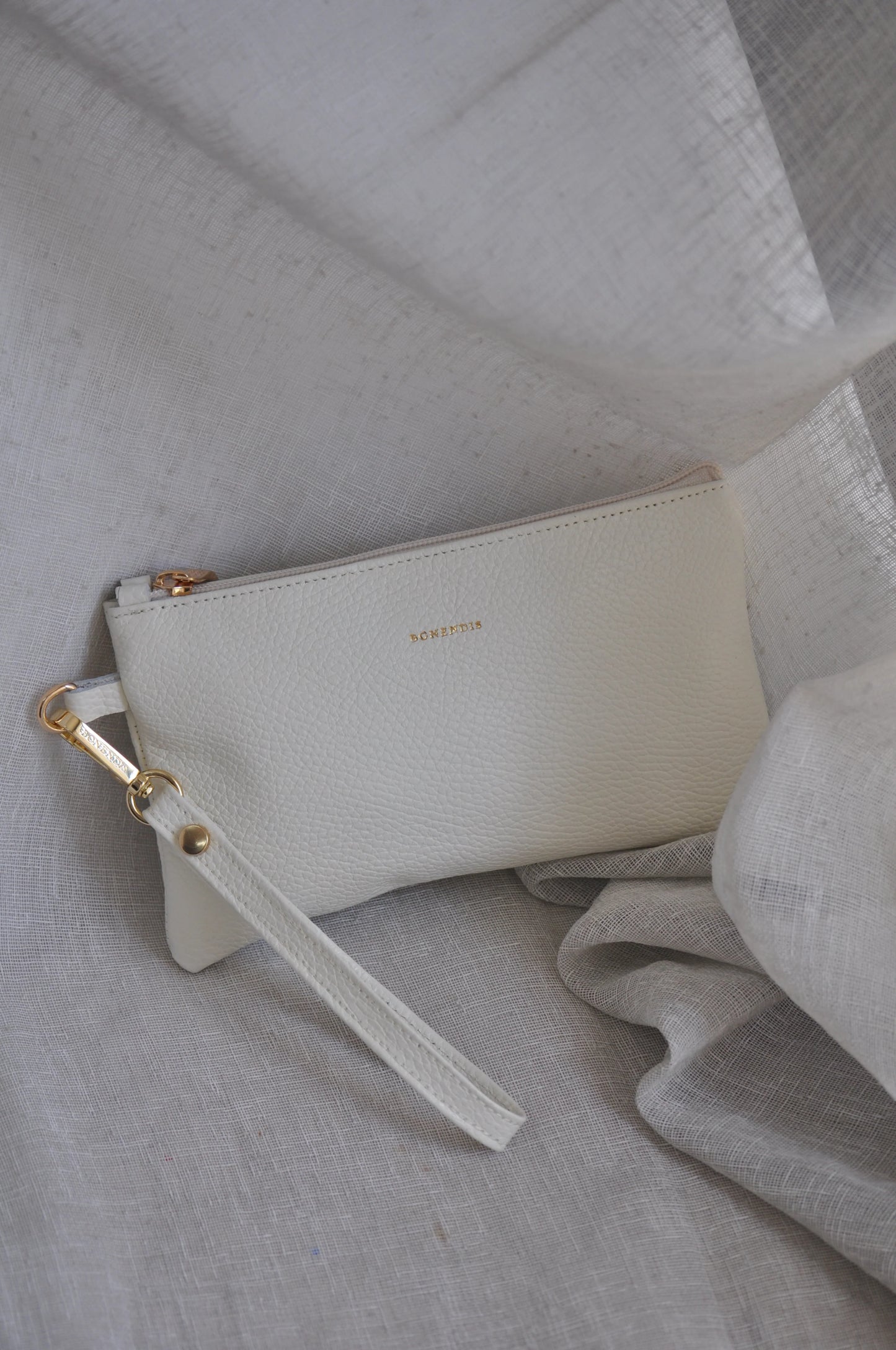 Polly Leather Pouch - Cream
