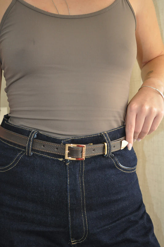 Bonendis Leather Belt - Dark Brown