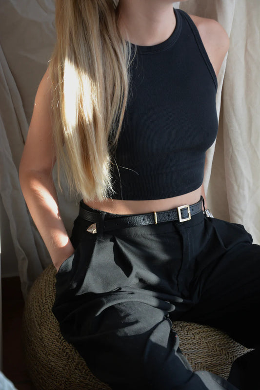 Bonendis Leather Belt - Black