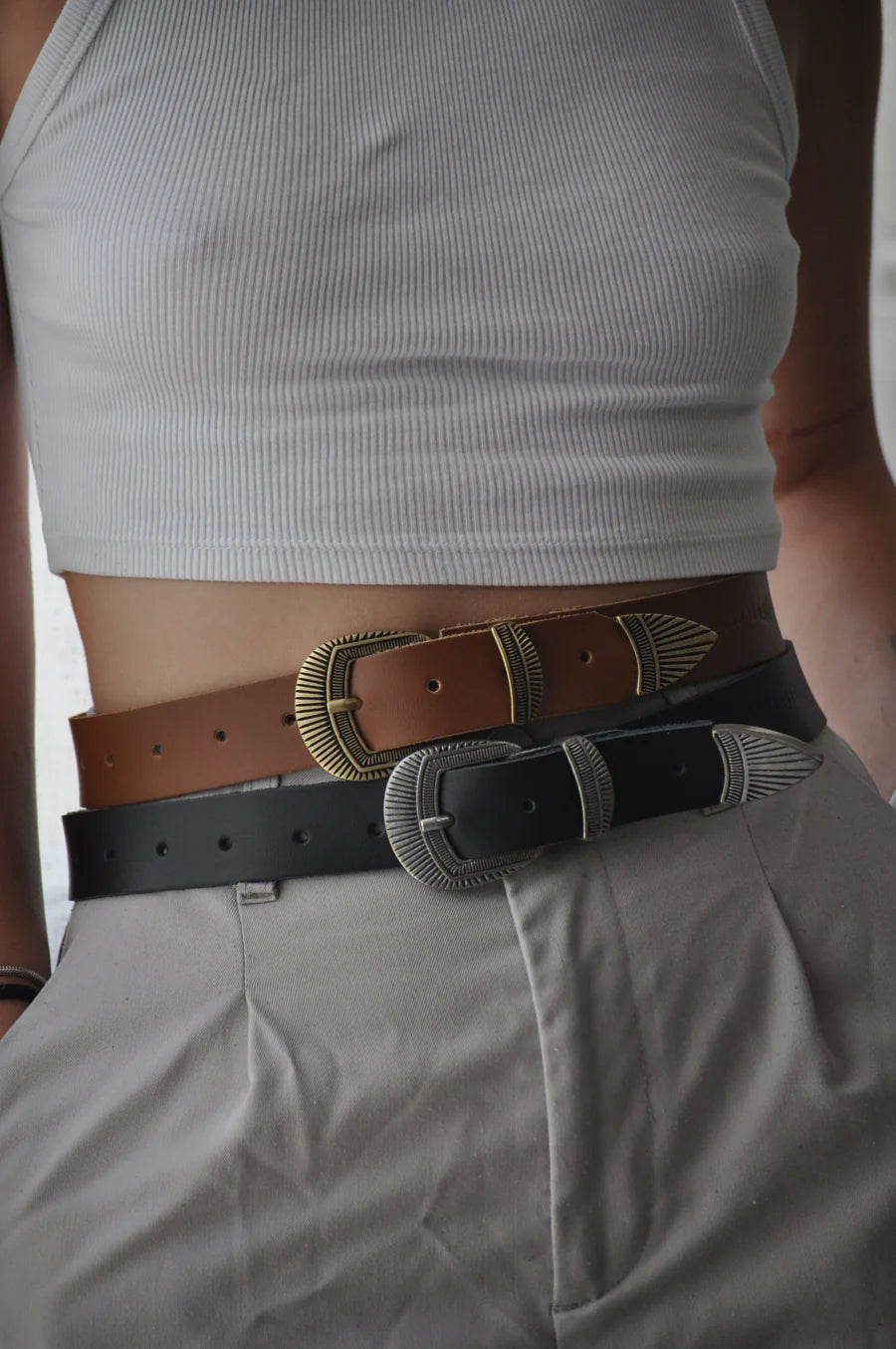 Ada Leather Belt - Black