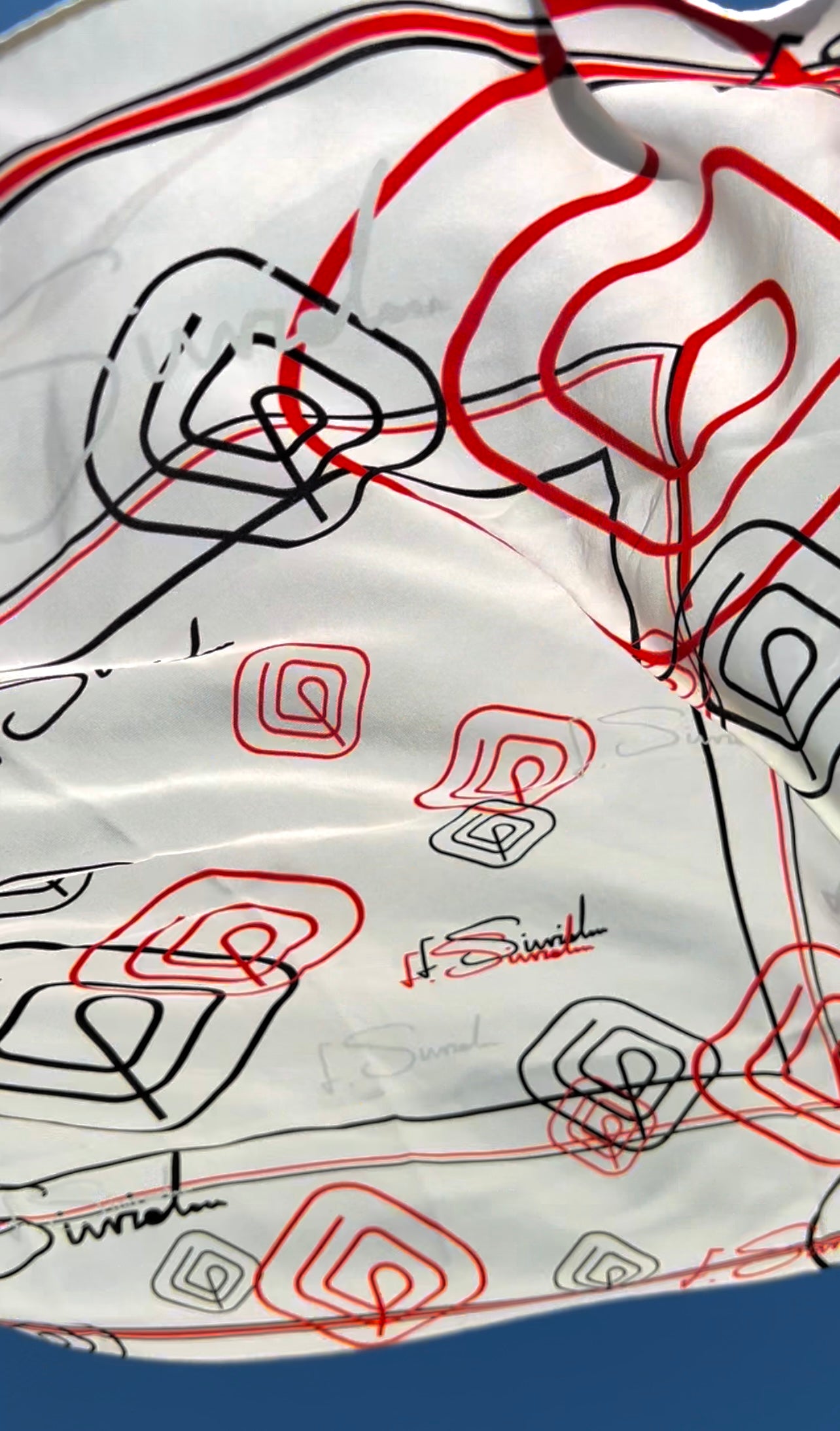 Red Satin Silk Scarf