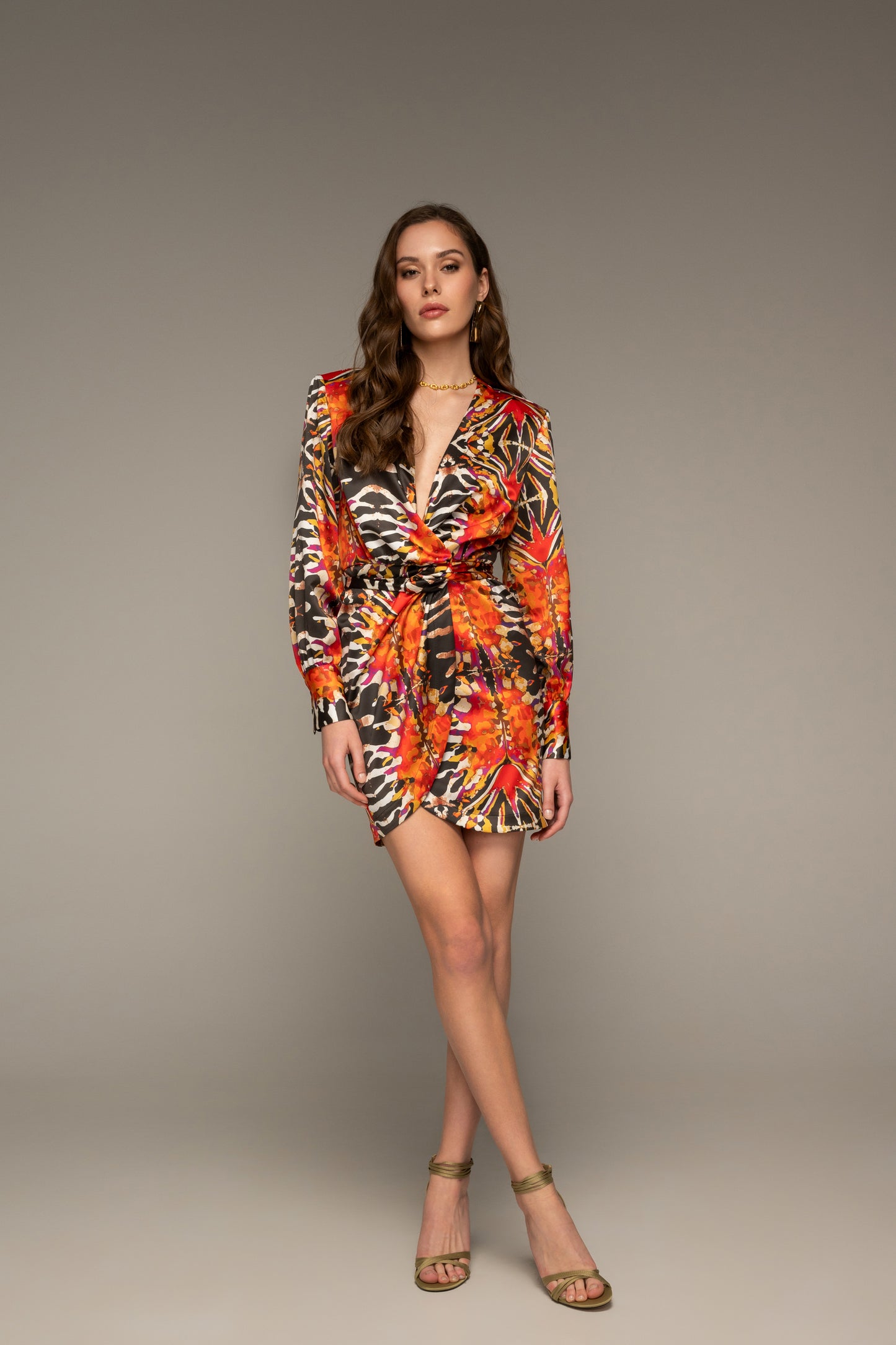 Safari Mini Wrap Dress