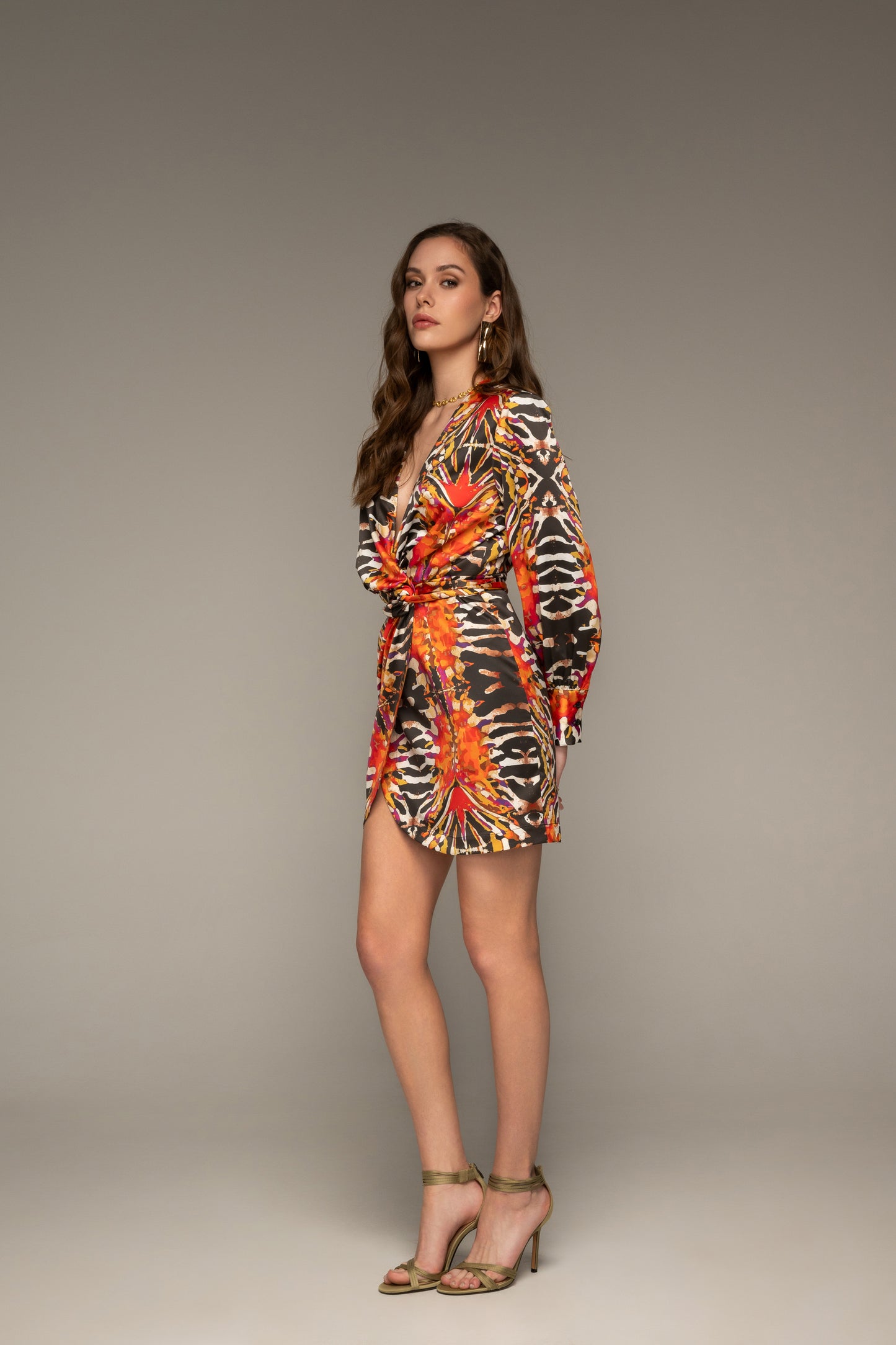 Safari Mini Wrap Dress