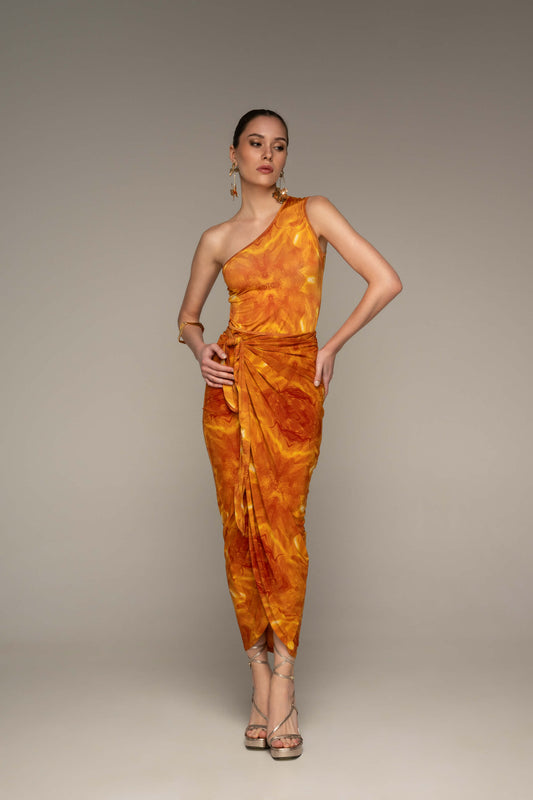 Waves Maxi Wrap Dress