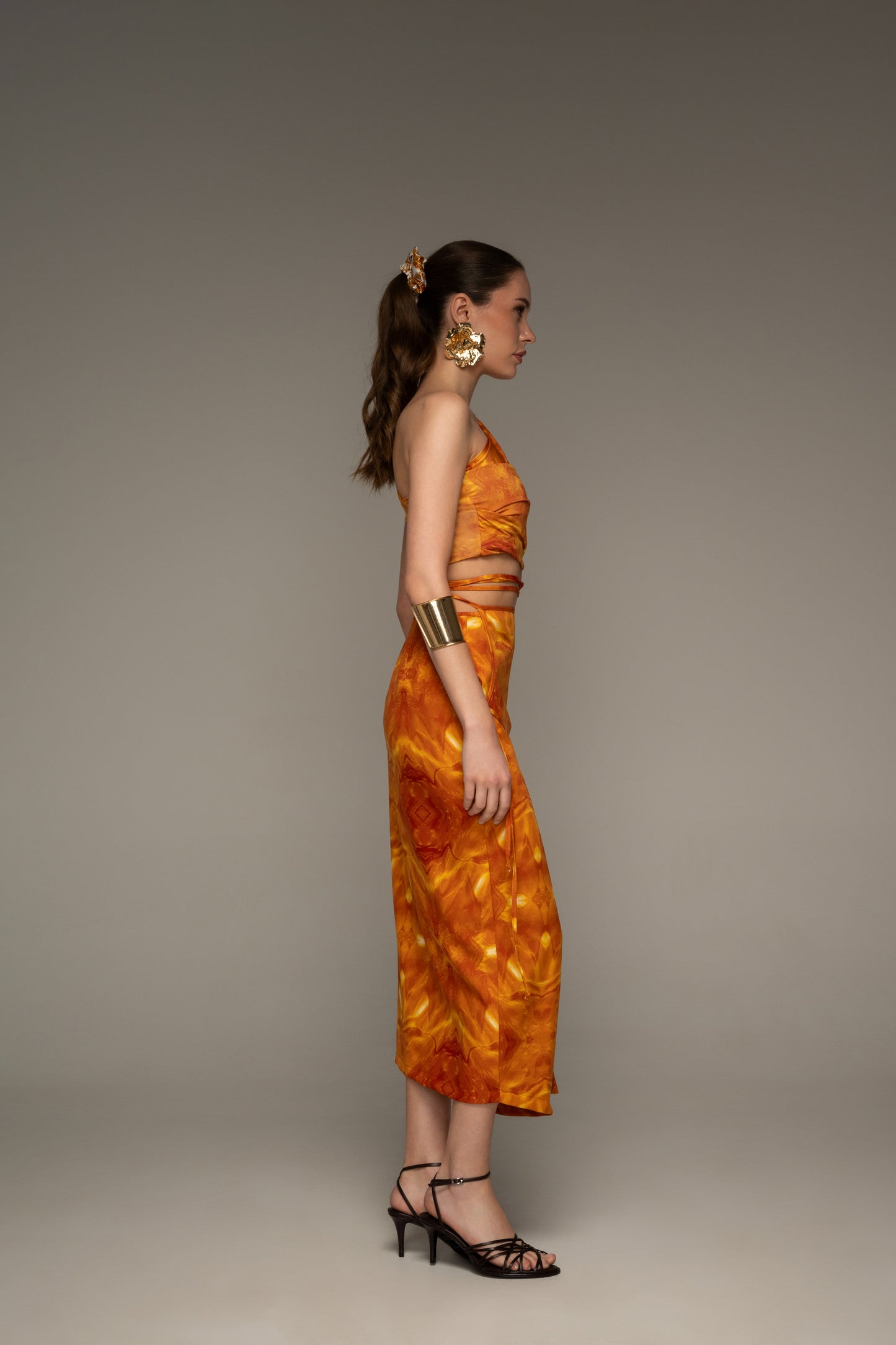 Waves Self-tie Wrap Skirt