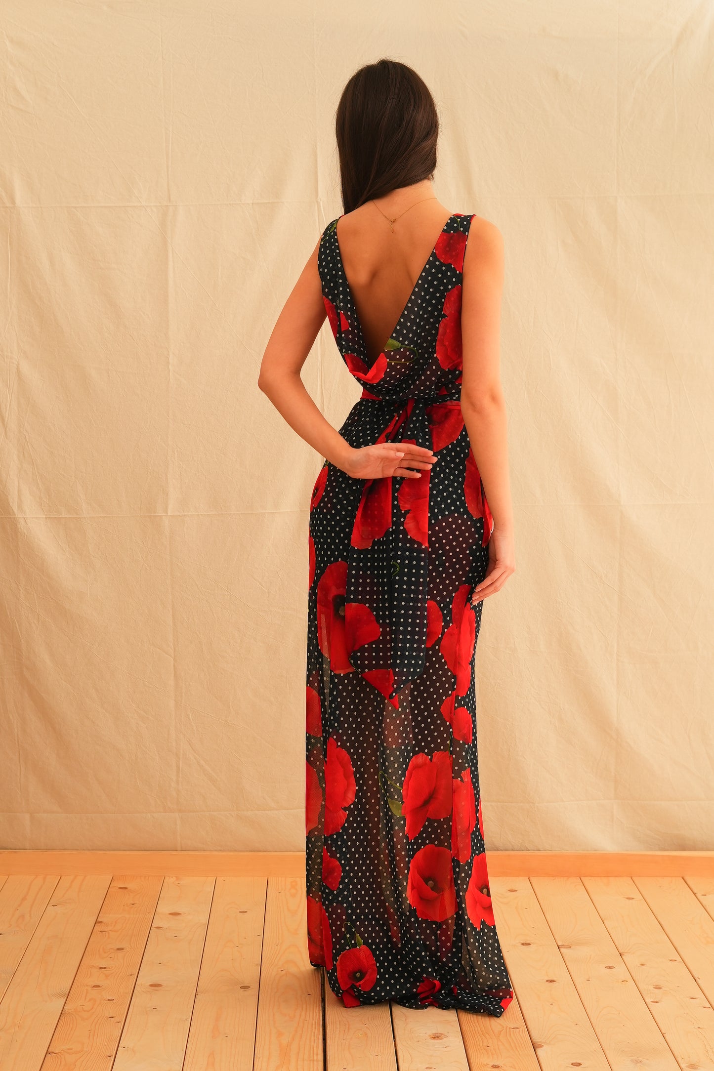 Tulip Affair Vintage Draped Maxi Dress