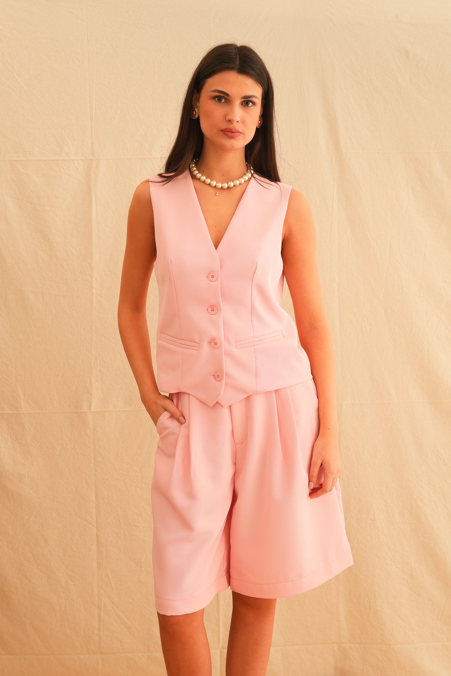 Baby Pink Safari Vest