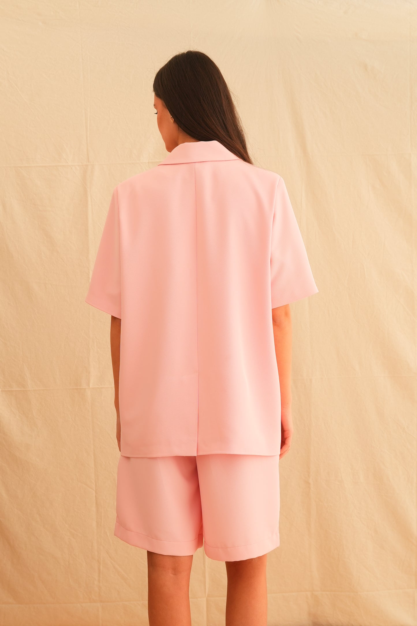 Baby Pink Safari Blazer with belt