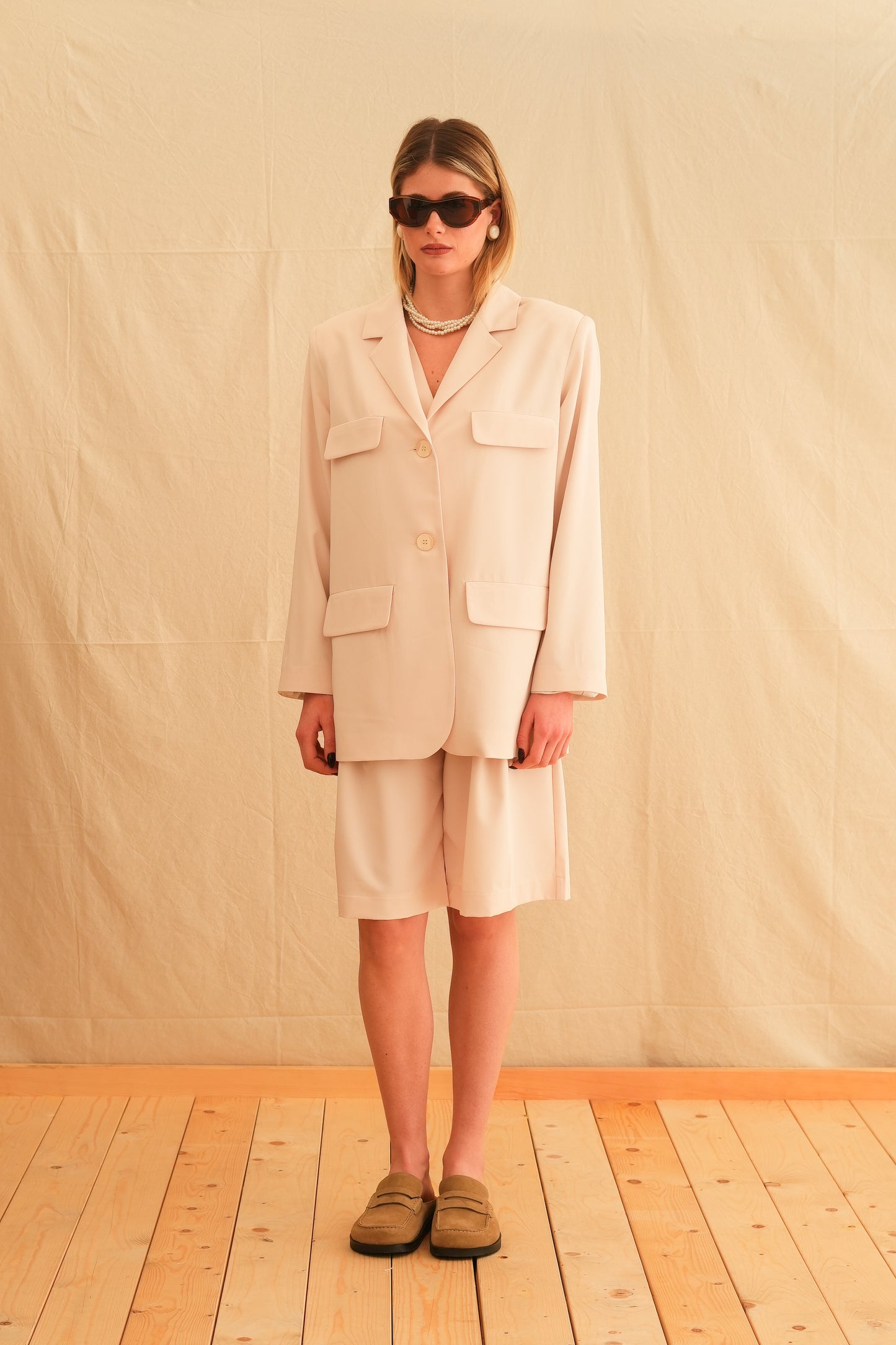 Vanilla Safari Blazer with belt