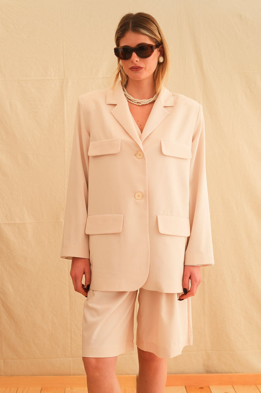 Vanilla Safari Blazer with belt