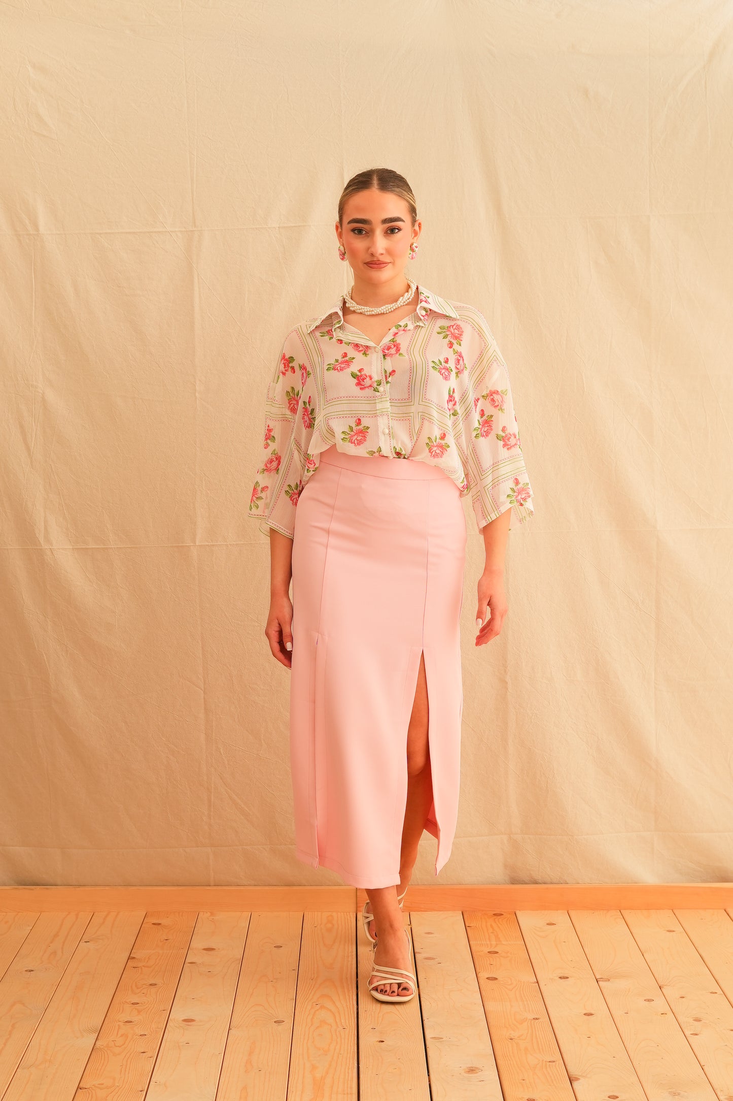 Pink Rose Short Sleeve Shirt