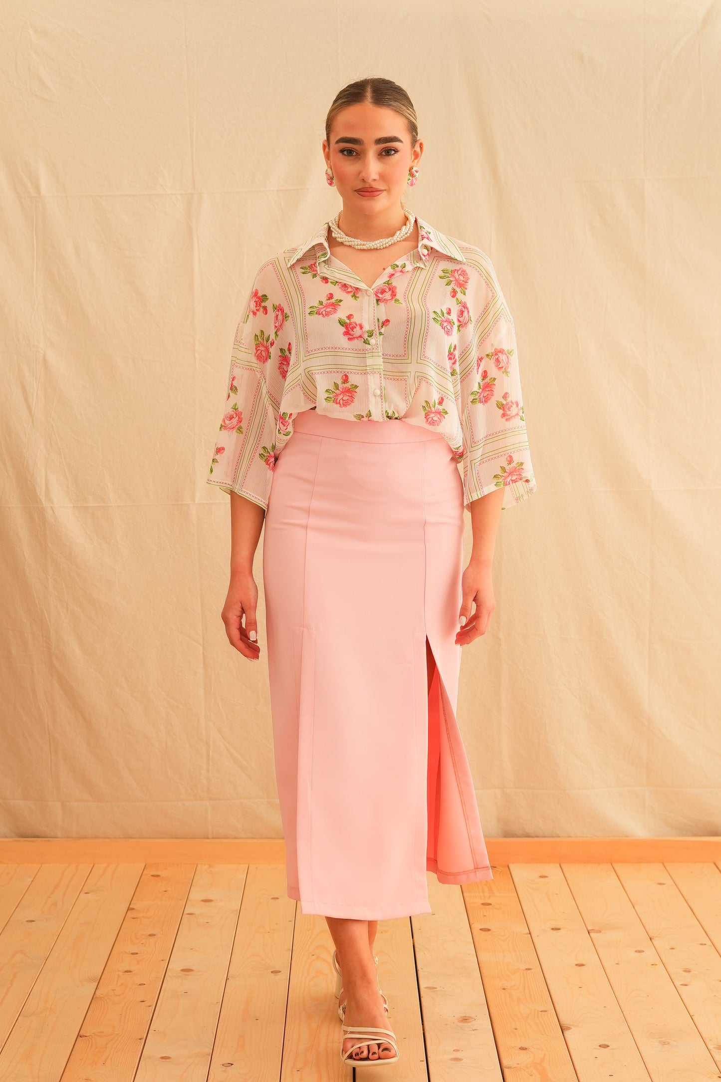 Pink Rose Short Sleeve Shirt
