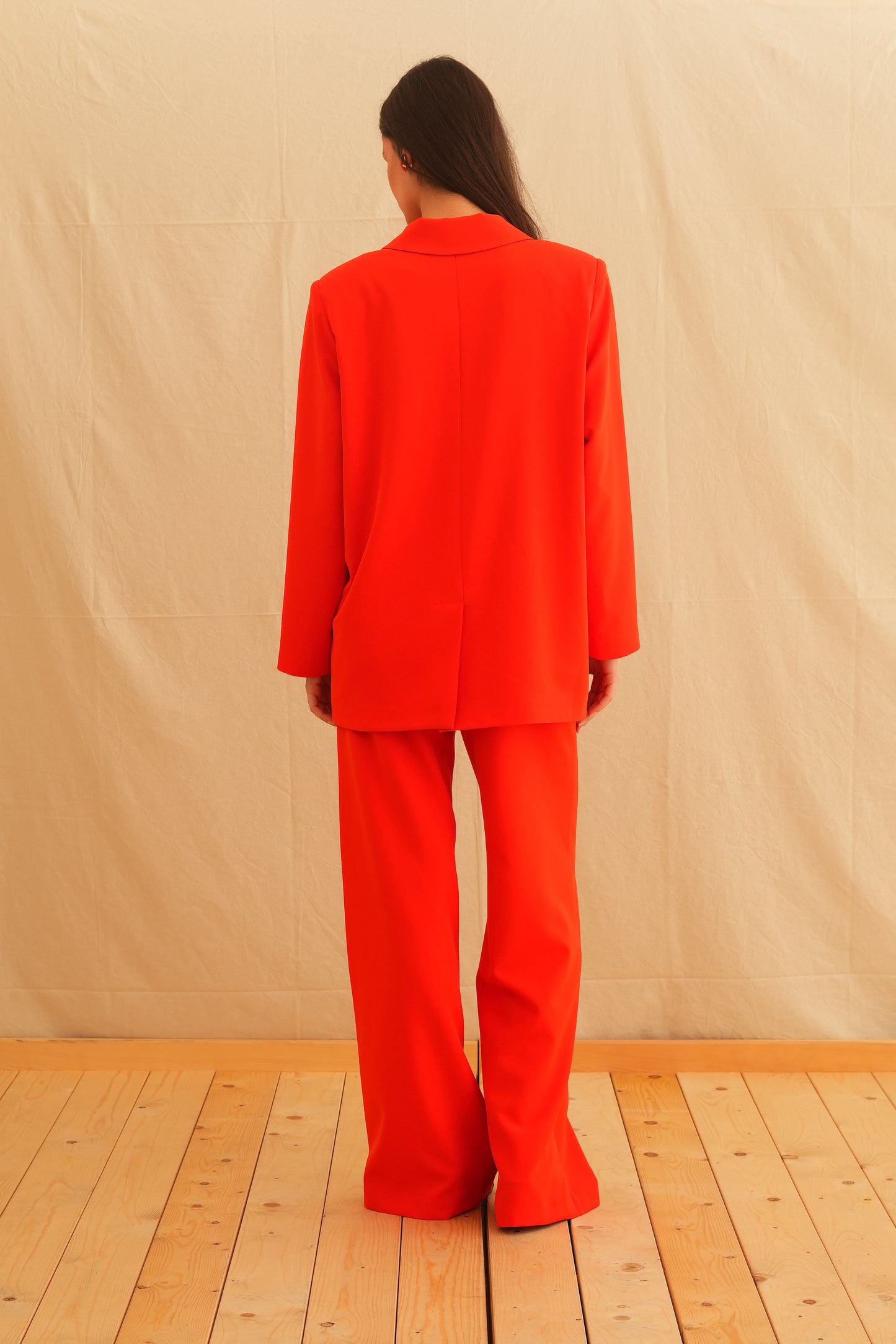 Red Aria Safari Blazer with belt