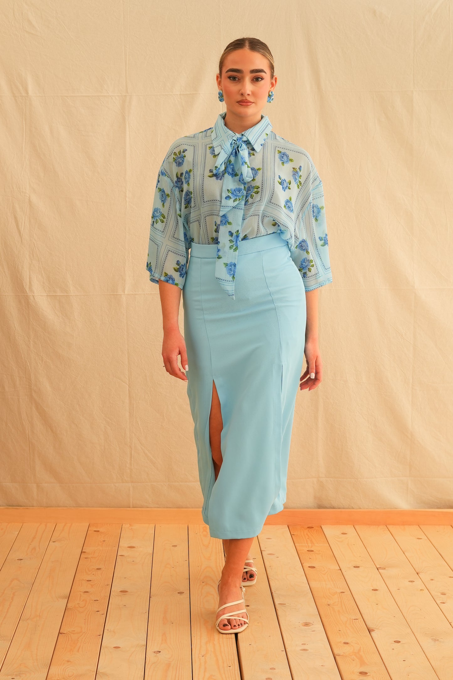 Blue Rose Short Sleeve Shirt
