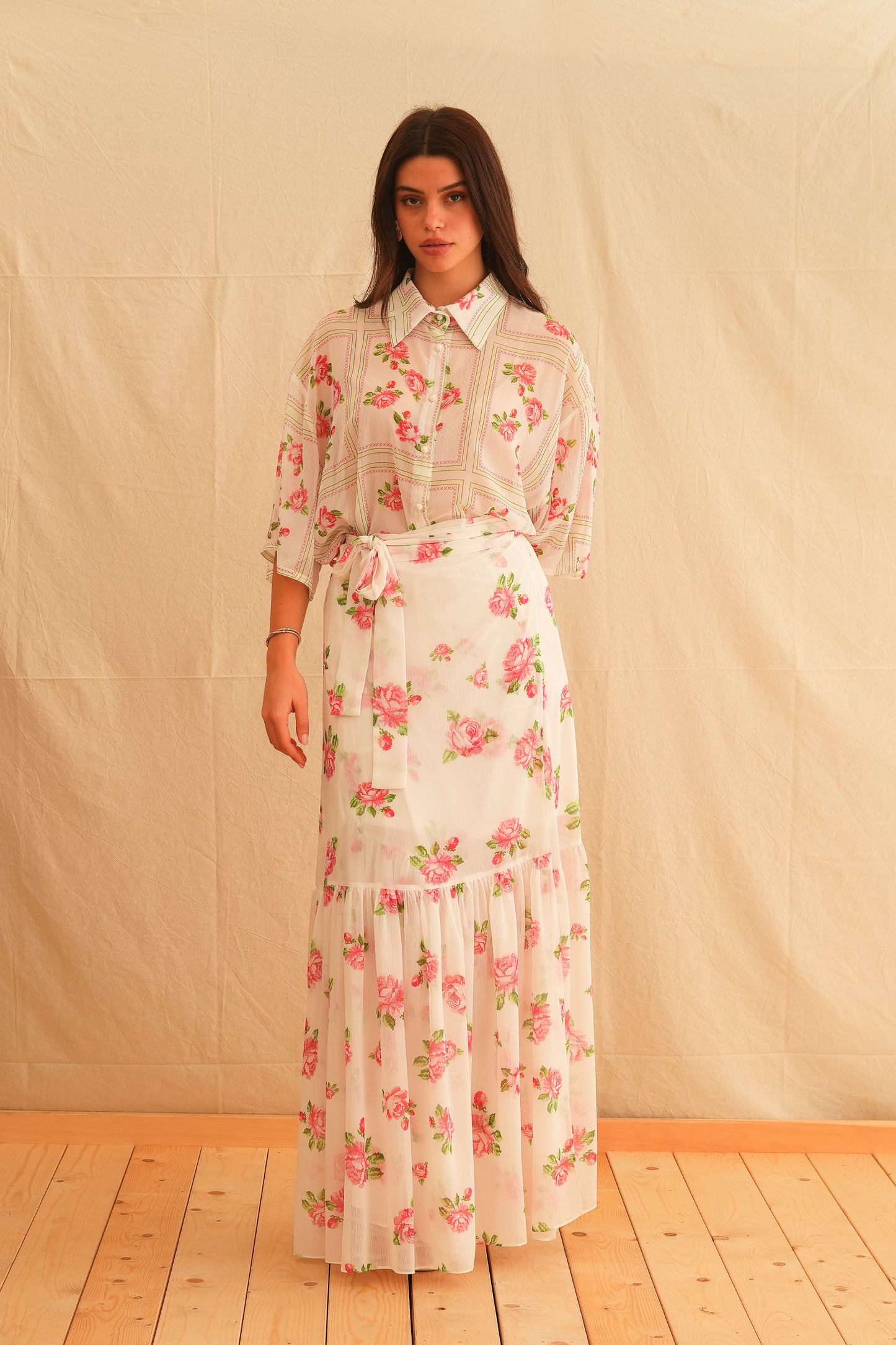 Pink Rose Short Sleeve Shirt