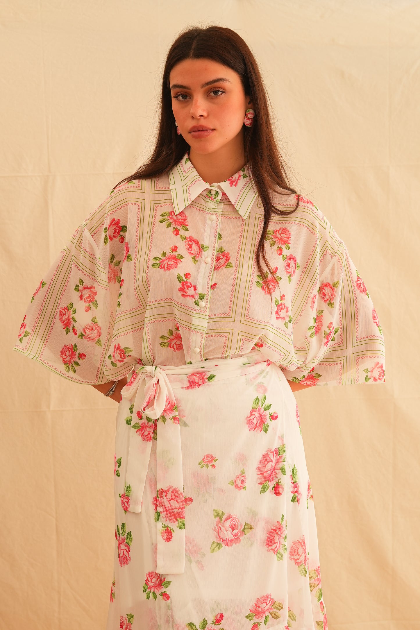 Pink Rose Short Sleeve Shirt