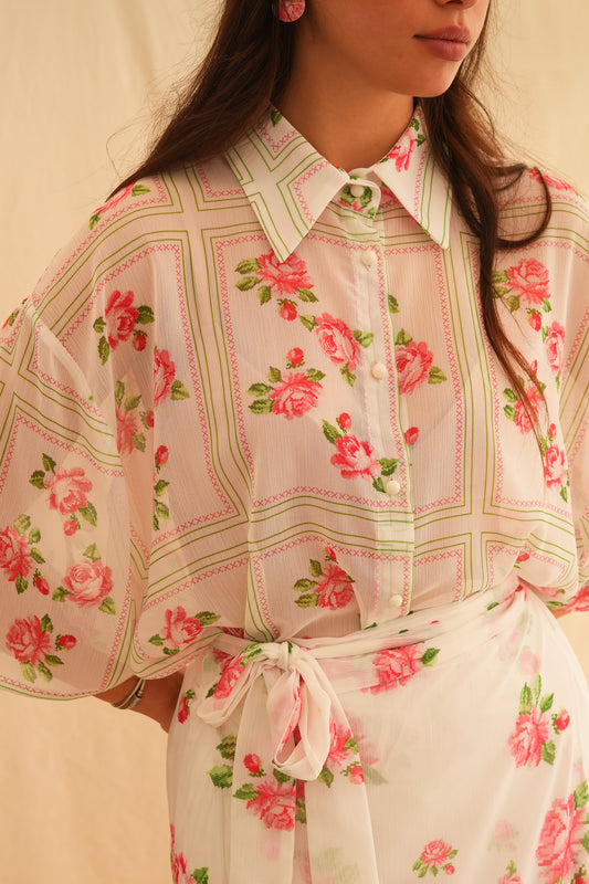 Pink Rose Short Sleeve Shirt