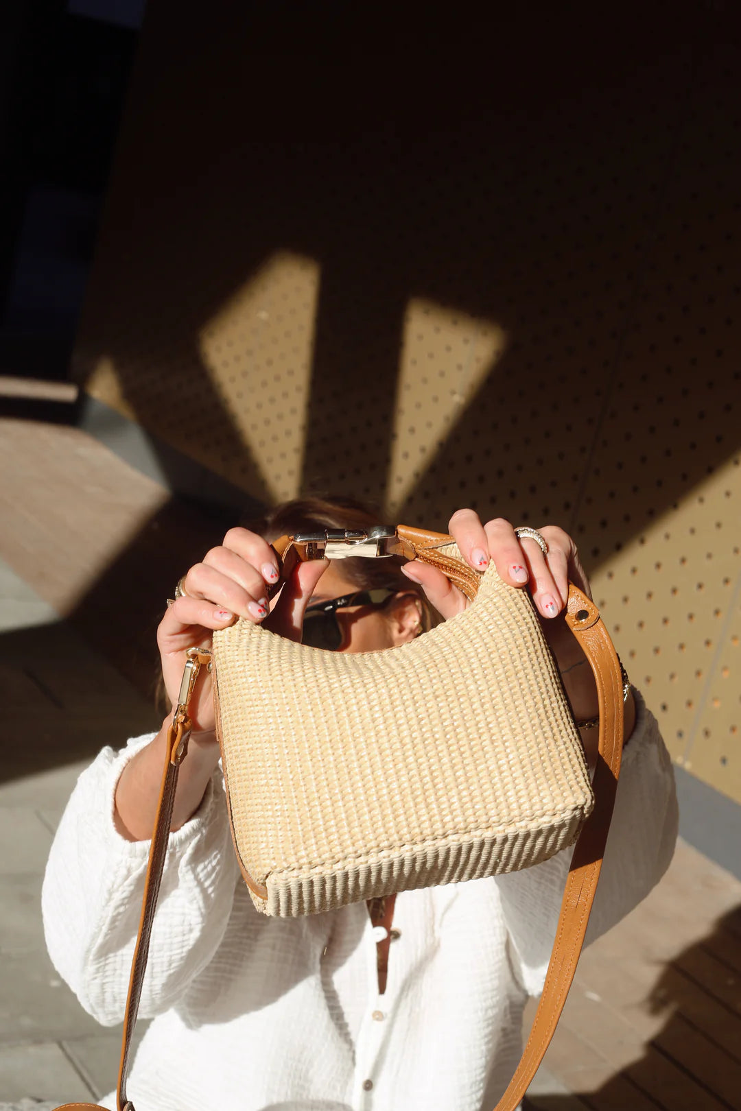 Maggie Raffia Handbag - Tabac