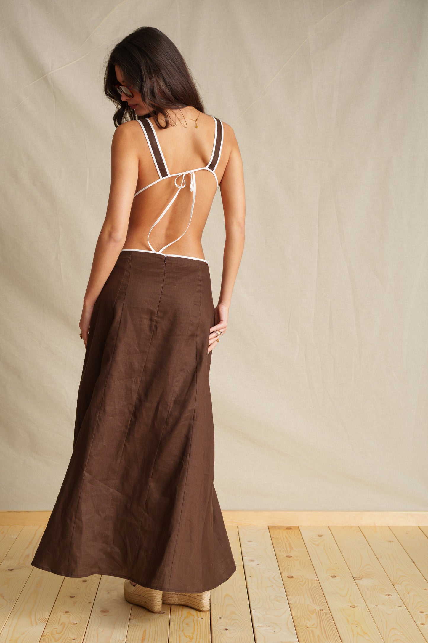 Burly Wood Backless Dress