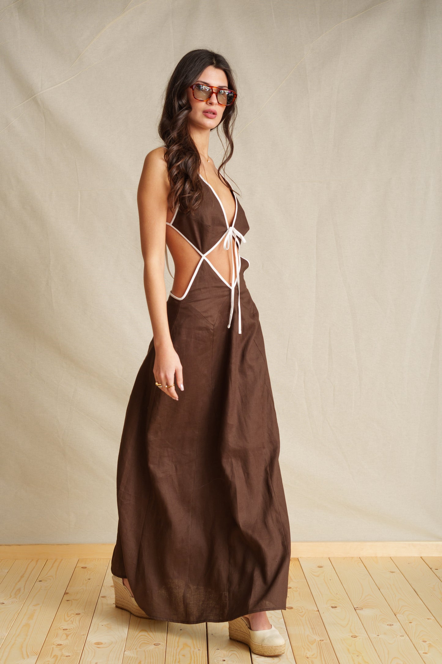 Burly Wood Backless Dress