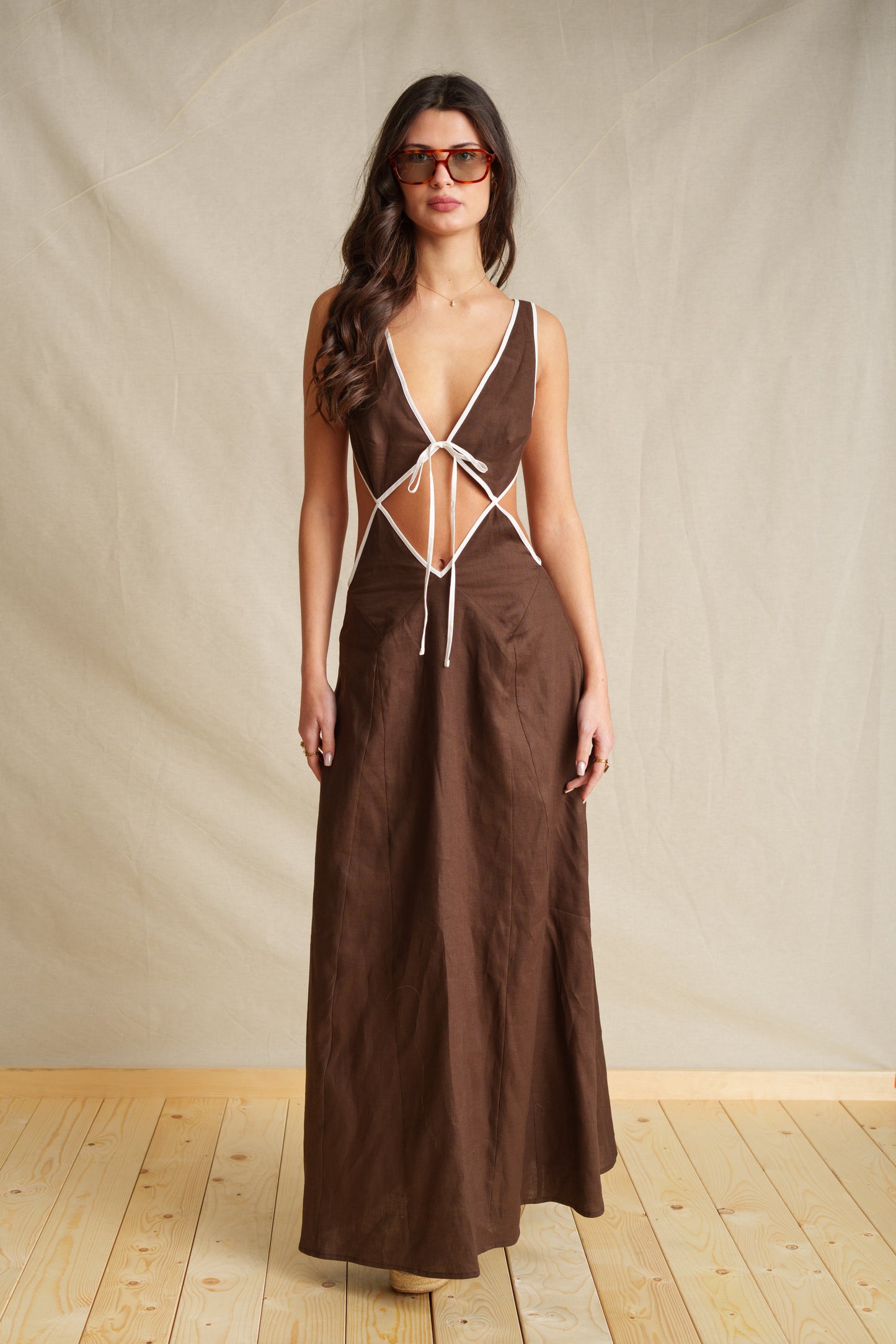 Burly Wood Backless Dress