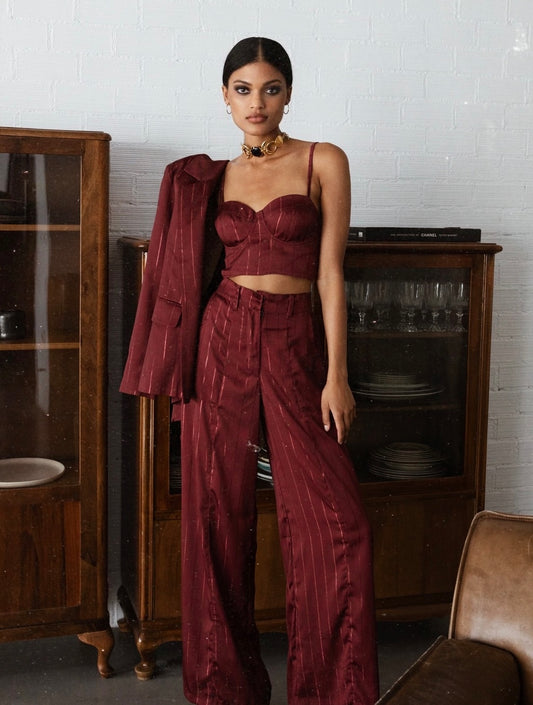 Chloe Pants - Wine Red