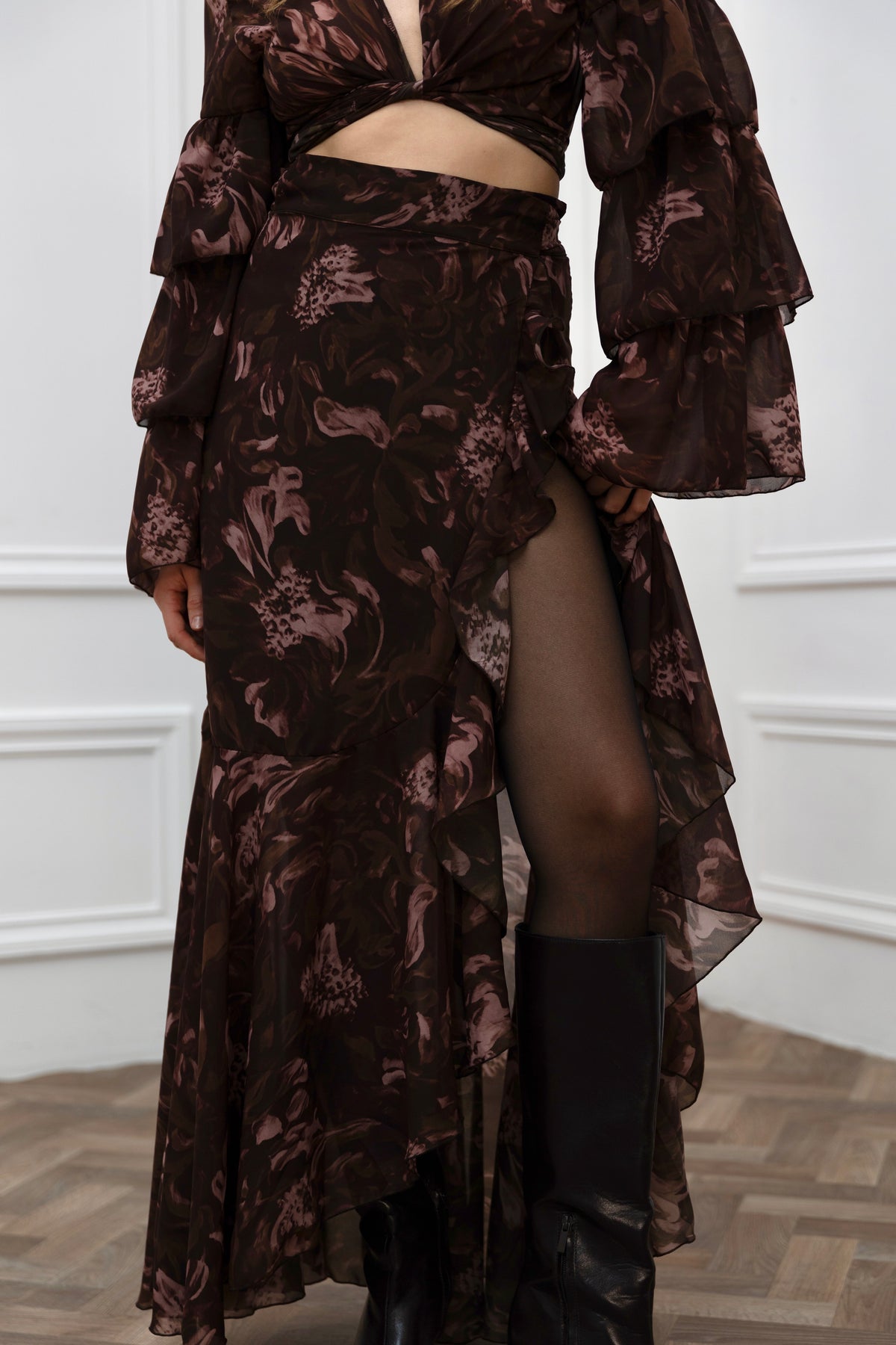 Rosette Wrap Skirt